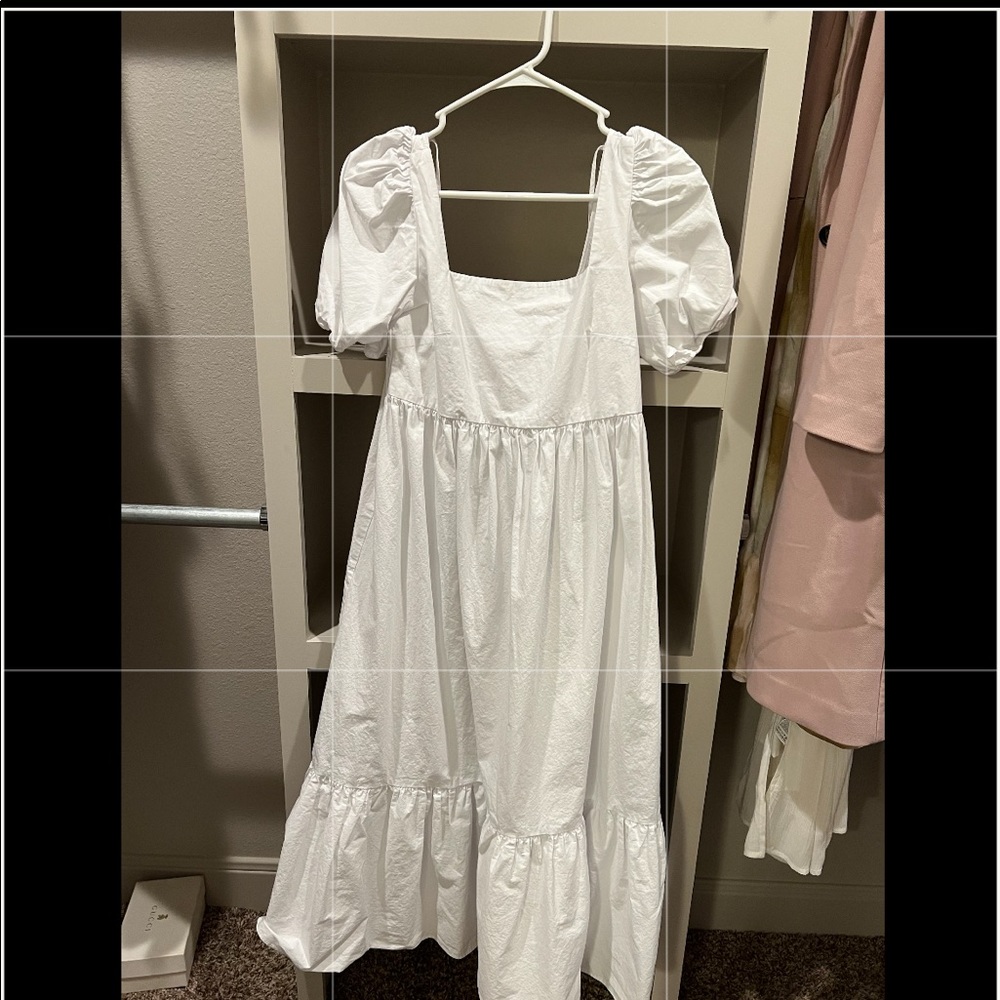 h&m puff maxi dress
